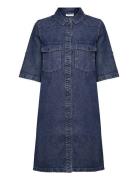 Nmnew Signe S/S Denim Dress Vi002Mb Noos Kort Kjole Blue NOISY MAY