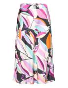 Skirt In Multi Leaf Print - Sille F Knælang Nederdel Pink Coster Copen...