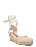 Biaibiza Wedge Espadrilles Suede Espadrillos Med Hæl Sandal Cream Bian...