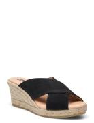 Biaibiza Wedge Cross Mule Suede Sko Med Kilehæl Black Bianco