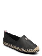 Th Leather Flat Espadrille Espadrillos Flade Sandal Black Tommy Hilfig...