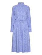 B. Copenhagen Dress-Light Woven Knælang Kjole Blue Brandtex