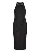 Stretch Jersey Halter Dress Knælang Kjole Black Lauren Ralph Lauren