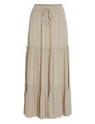 Vimesa Hw Maxi Skirt - Noos Lang Nederdel Beige Vila