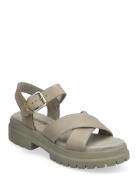 London Vibe Backstrap Sandal Light Taupe Full Grain Flade Sandaler Kha...