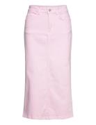 Nmkath Nw Color Midi Side Slit Skirt Knælang Nederdel Pink NOISY MAY