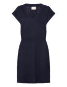 Linen Blend Dress Knælang Kjole Navy GANT