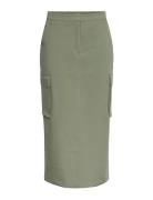 Yaspocka Hmw Midi Skirt Knælang Nederdel Khaki Green YAS