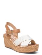 Susan Cross Espadril Espadrillos Med Hæl Sandal White Replay