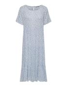 Onlmaya Life S/S Dress Wvn Noos Knælang Kjole Blue ONLY