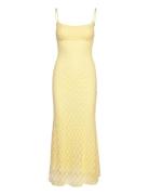 Adoni Mesh Midi Dress Knælang Kjole Yellow Bardot