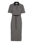 Reg Breton Midi Polo Dress Ss Knælang Kjole Black Tommy Hilfiger