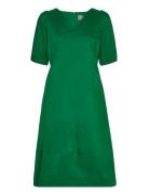 Cuantoinett Ss Dress Knælang Kjole Green Culture