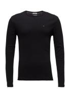 Tjm Original Rib Longsleeve Tee Tops T-Langærmet Skjorte Black Tommy J...