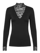 Vanessa V-Neck Bluse Tops Blouses Long-sleeved Black Minus