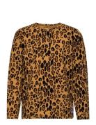 Basic Leopard Grandpa Tops T-shirts Long-sleeved T-Skjorte Multi/patte...