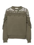 Crkalanie Sweatshirt Tops Sweatshirts & Hoodies Sweatshirts Khaki Gree...