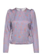 2Nd Courtney Tt - Fluid Satin Blur Tops Blouses Long-sleeved Purple 2N...