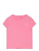 Cotton Jersey Crewneck Tee Tops T-Kortærmet Skjorte Pink Ralph Lauren ...