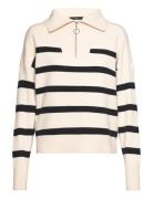 Vmsaba Stripe Ls Highneck Blouse Ga Tops Knitwear Turtleneck Beige Ver...