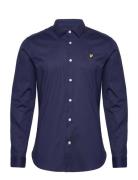 Ls Slim Fit Poplin Shirt Tops Shirts Casual Navy Lyle & Scott