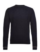 Emilio Knit O-Neck Tops Knitwear Round Necks Navy Clean Cut Copenhagen