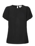 Ihmarrakech So Ss7 Tops Blouses Short-sleeved Black ICHI