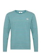 Mel Stripe Long Sleeve Gots Tops T-Langærmet Skjorte Blue Double A By ...