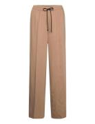 Hasabella-1 Bottoms Trousers Straight Leg Beige HUGO