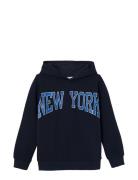 Nkmlevi Ls Swe W Hood Bru Pb Tops Sweatshirts & Hoodies Hoodies Navy N...