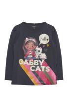 Nmfamira Gabby Ls Top Vde Tops T-shirts Long-sleeved T-Skjorte Navy Na...