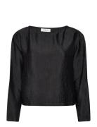 Mschemberlee Top Tops Blouses Long-sleeved Black MSCH Copenhagen