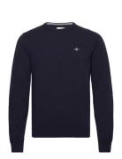 Superfine Lambswool C-Neck Tops Knitwear Round Necks Navy GANT