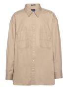 Os Solid Poplin Shirt Tops Shirts Casual Beige GANT