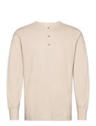 Slhphillip Ls Henley Noos Tops T-Langærmet Skjorte Cream Selected Homm...