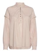 Dana Blouse Tops Blouses Long-sleeved Beige ODD MOLLY