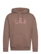 Graphic Hoodie Tops Sweatshirts & Hoodies Hoodies Brown Lee Jeans