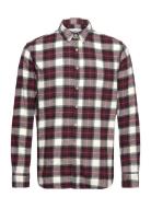 Johan Flannel Check 09 Shirt Tops Shirts Casual Burgundy Kronstadt