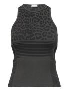 Seamless Jacquard Sport T-shirts & Tops Sleeveless Black Ganni