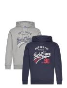 Jjethan Sweat Hood 2Pk Mp Noos Tops Sweatshirts & Hoodies Hoodies Navy...