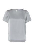 Lorna Top Tops Blouses Short-sleeved Grey Marville Road