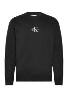 Monologo Crew Neck Tops Sweatshirts & Hoodies Sweatshirts Black Calvin...