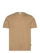 Mercerized Cotton Tee S/S Tops T-Kortærmet Skjorte Beige Lindbergh Bla...