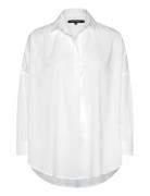 Rhodes Recycled Crepe Popover Tops Shirts Long-sleeved White French Co...