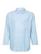 Latti Ls Linen Shirt Tops Shirts Long-sleeved Shirts Blue Grunt