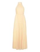 Fionne Pleated Gown Maxikjole Festkjole Yellow Bubbleroom