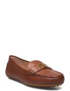 Barnsbury Burnished Leather Driver Loafers Flade Sko Brown Lauren Ralp...