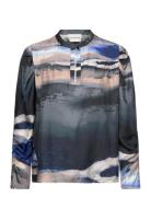 Elenor Tops Blouses Long-sleeved Blue Munthe