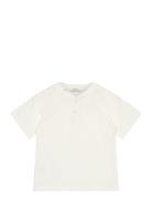 Essential Cotton-Blend T-Shirt Tops T-Kortærmet Skjorte White Mango