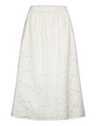 Slkiara Skirt Knælang Nederdel White Soaked In Luxury